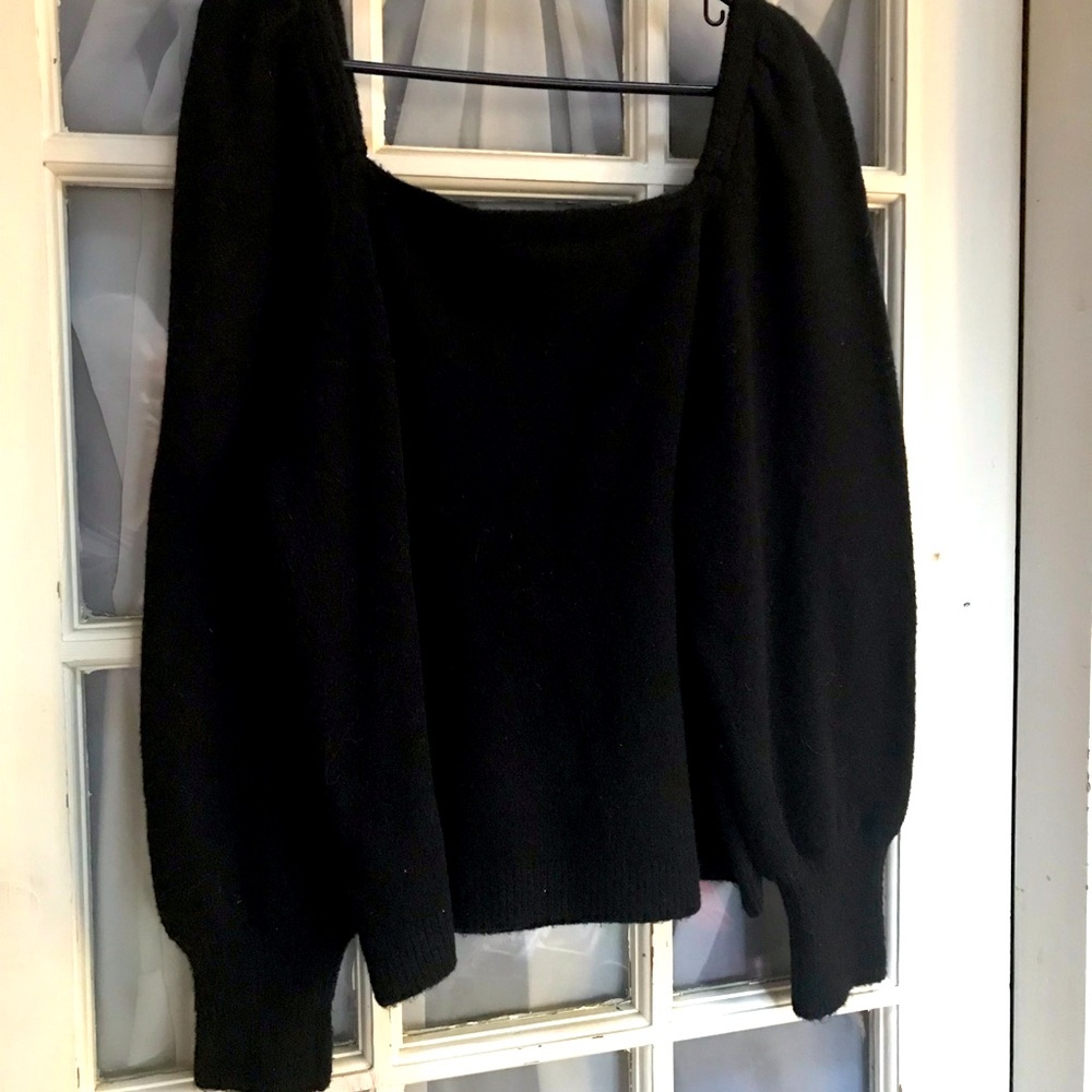 H&M black square neck sweater